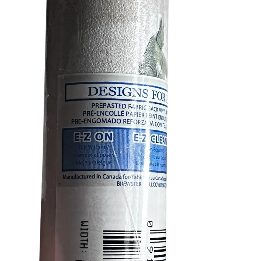 Brewster “Designs for Living” Prepasted Vinyl Wallpaper 3 Rolls Leaf Pattern